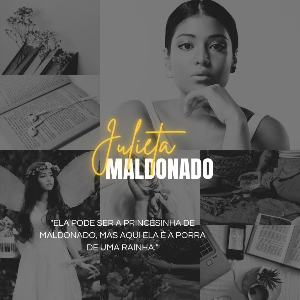 Aesthetic de Julieta Maldonado, com uma mulher latina plus size em destaque e diversas outras imagens que representam sua personalidade.